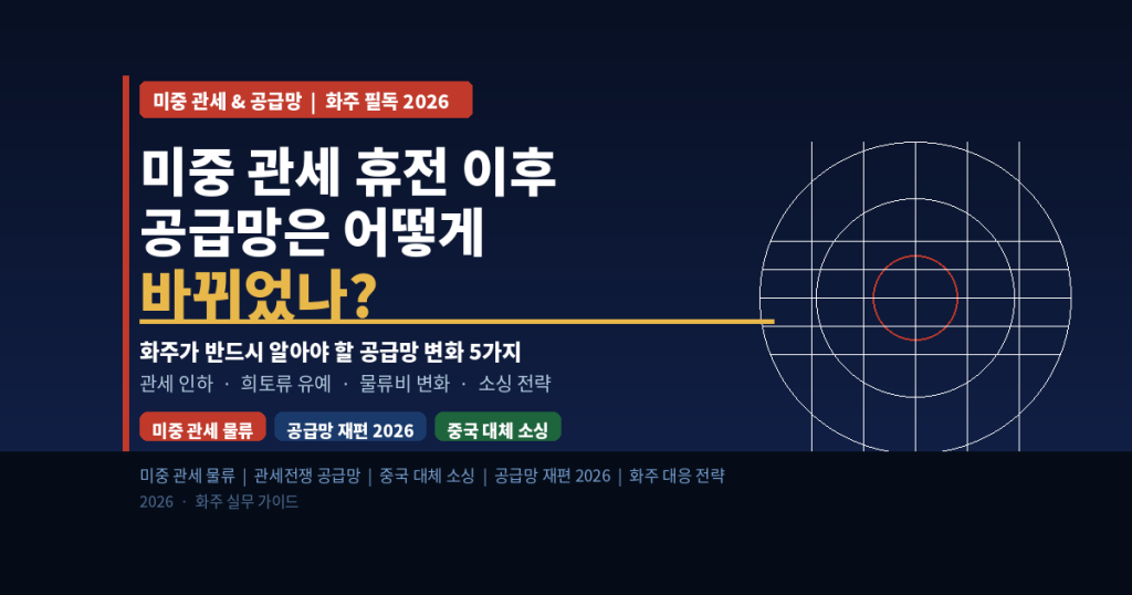 미중 관세 휴전 이후 공급망은 어떻게 바뀌었나? 화주가 반드시 알아야 할 변화 5가지