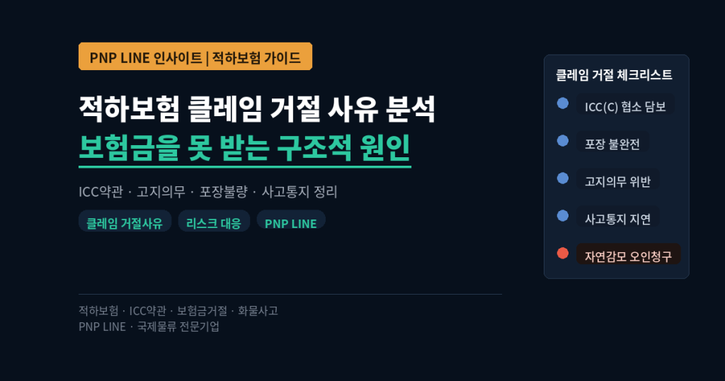 적하보험 클레임 거절 사유 분석. 화주가 보험금을 받지 못하는 구조적 원인