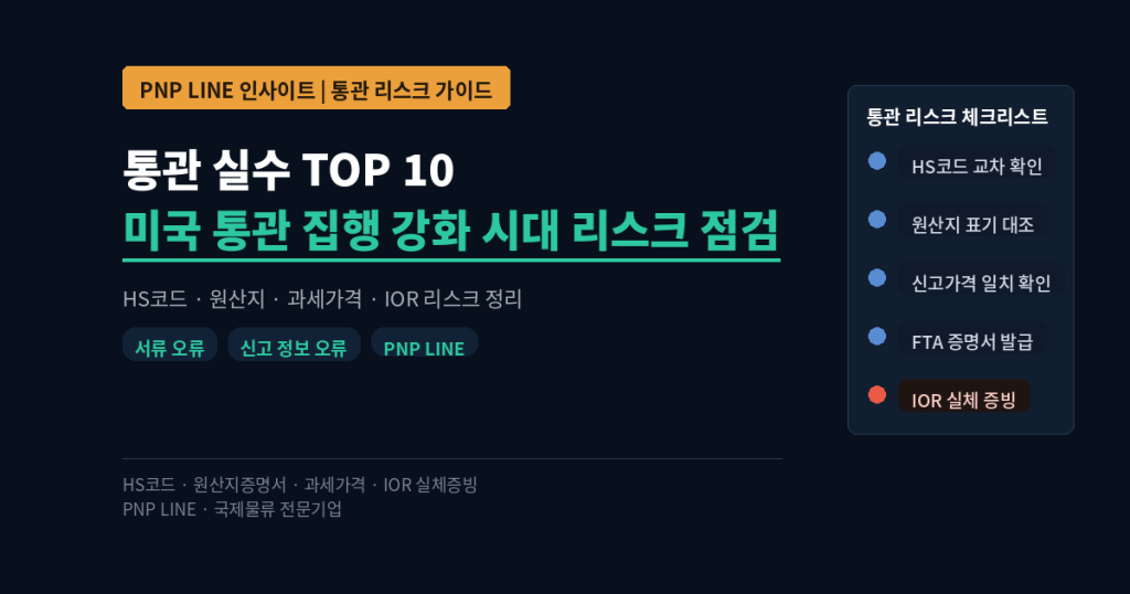 화주가 자주 틀리는 통관 실수 TOP 10 미국 통관 집행 강화 시대의 리스크 점검