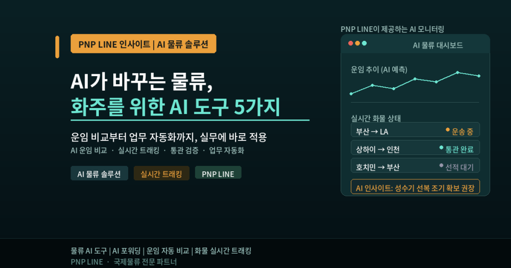 AI가 바꾸는 물류 — 화주가 지금 활용할 수 있는 AI 물류 도구 5가지